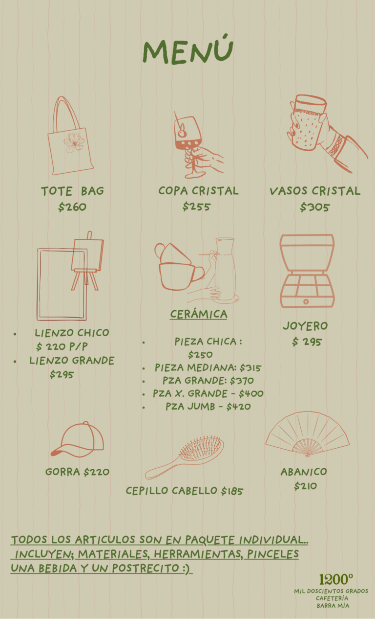 Menú de arte a la carta en Barramía